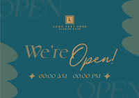 We're Open Now Postcard