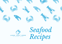 Seafood Recipes Postcard Design
