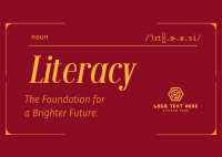 Literacy Defined Postcard Design