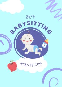 Babysitting Services Illustration Flyer