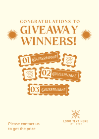 Giveaway Winners Stamp Flyer