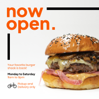 Burger Shack Opening Instagram Post