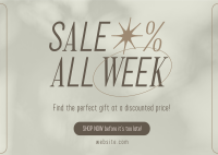 Minimalist Week Sale Postcard