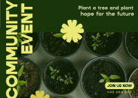 Trees Planting Volunteer Postcard Design