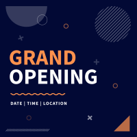 Geometric Shapes Grand Opening Instagram Post Design