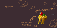 World Pasta Day Doodle Twitter Post