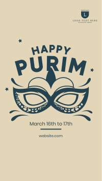 Purim Mask Facebook Story