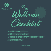 Wellness Checklist Instagram Post