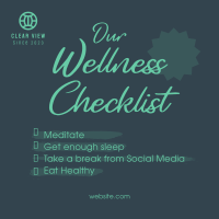 Wellness Checklist Instagram Post