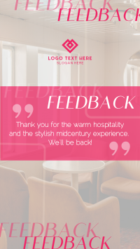 Minimalist Hotel Feedback Facebook Story