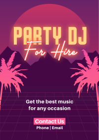 Synthwave DJ Party Service Flyer