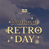 National Retro Day Clouds Linkedin Post