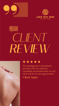 Spa Client Review Facebook Story