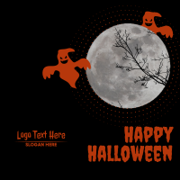 Happy Halloween Ghost Night Instagram Post Design