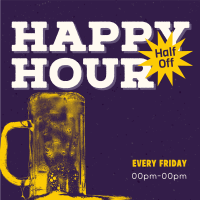 Retro Happy Hour Instagram Post