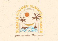 Summer Beach Badge Postcard