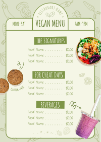 Monoline Vegan Pattern Menu