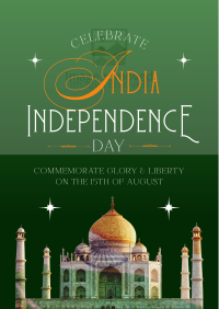 India Independence Taj Mahal Poster