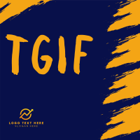 TGIF Brush Strokes Instagram Post Design