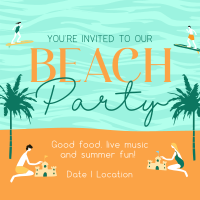 It's a Beachy Party Linkedin Post Design