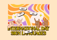 Sign Languages Day Celebration Postcard Design