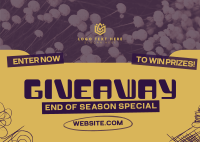 Giveaway Season Grunge Postcard Design