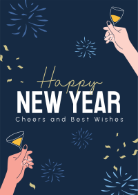 New Year Toast Greeting Poster