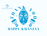 Kwanzaa African Mask  Thank You Card