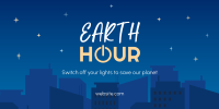 Earth Hour Cityscape Twitter Post