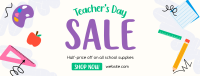 Supplies Sale for Teachers Facebook Cover Design