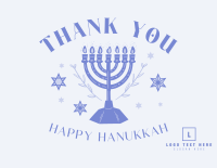 Hanukkah Menorah Greeting Thank You Card Image Preview