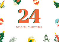 Quirky Christmas Countdown Postcard Design