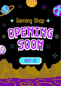 Pixel Space Shop Opening Flyer