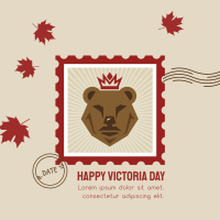 Victoria Day Bear Stamp Instagram Post Design