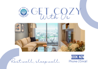 Get Cozy With Us Postcard