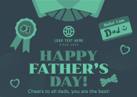 Illustration Father's Day Postcard