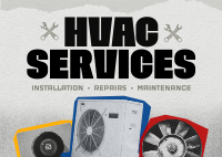 Retro HVAC Service Postcard