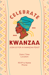 Kwanzaa African Woman Invitation