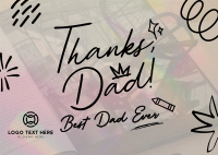 Best Dad Doodle Postcard