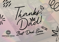 Best Dad Doodle Postcard Image Preview