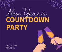 Cheers To New Year Countdown Facebook Post