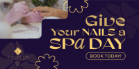 Nail Spa Day Twitter Post Design