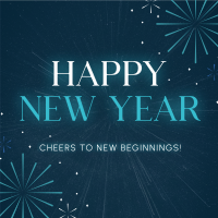 Fireworks New Year Greeting Linkedin Post