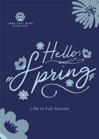 Hello Spring Greeting Poster Design