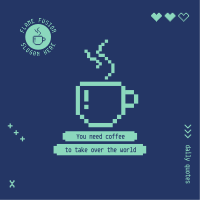 Coffee Pixel Quote Instagram Post