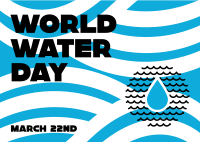 World Water Day Waves Postcard