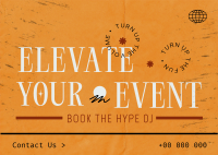 Book The Hype DJ Postcard