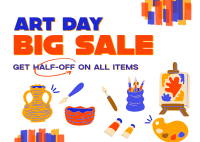 Art Materials Sale Postcard