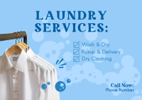 Laundry Services List Postcard