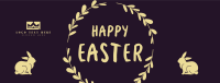 Easter Bunny Wreath Facebook Cover